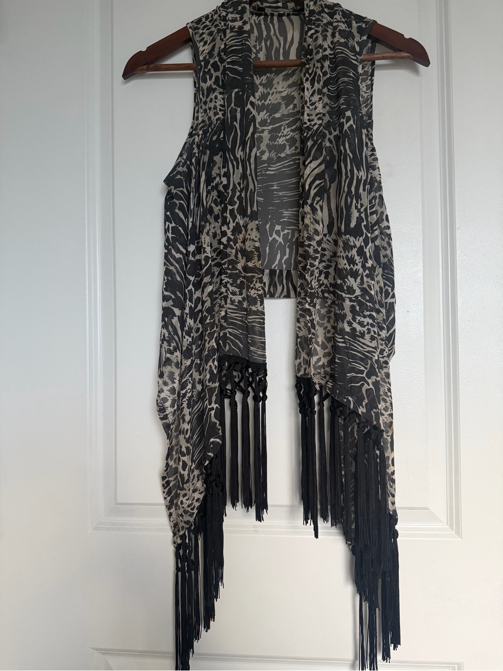 Vintage Fringe tassel Sleeveless Duster Vest